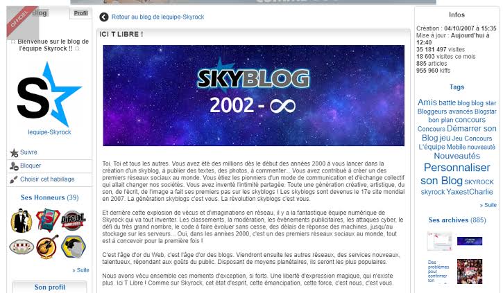 Photo de Précurseur des réseaux sociaux, le site Skyblog ferme ses portes ce lundi 21 août